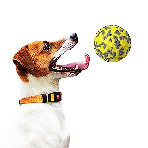 Saterkali Interaktives Hundespielzeug, Hundeball-Spielzeug, hochelastisch, bissfest, 3D-Vorsprünge für Kauer, interaktives Haustiergeschenk für Welpen, kleine, mittelgroße Hunde, D-7,6 cm von Saterkali