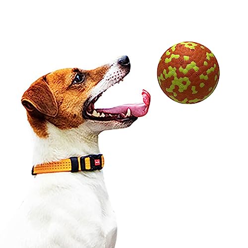 Saterkali Interaktives Hundespielzeug, Hundeball-Spielzeug, hochelastisch, bissfest, 3D-Vorsprünge für Kauer, interaktives Haustiergeschenk für Welpen, kleine, mittelgroße Hunde, E-7,6 cm von Saterkali