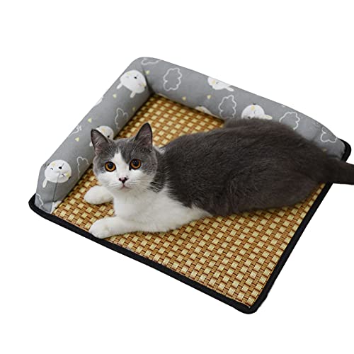 Saterkali Katzenbetten für Indoor-Katzen, Haustierdecke, kühl, verschleißfest, Sommer, Katze, Hund, Schlafbett, rutschfeste Unterseite, waschbar, Grau Saterkali Katzenbetten für Indoor-Katzen, Haustierdecke, kühl, verschleißfest, Sommer, Katze, Hund, Schlafbett, rutschfeste Unterseite, waschbar, Grau von Saterkali