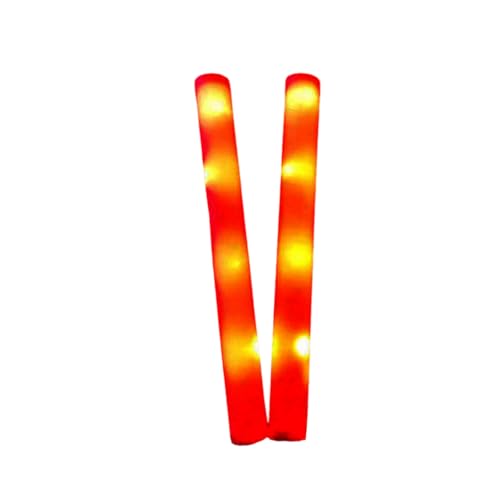 Saterkali LED-Handheld-Schwammstab, beleuchteter Schwammstab, hohe Helligkeit, für Kinder, bunt, leuchtendes Spielzeug, rot, 2 Stück von Saterkali