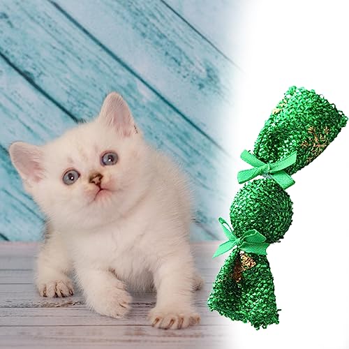 Saterkali Pet Chew Toys for Aggressive Chewers, Cat Toy Candy Shaped Cat Interactive Toy with Bell Durable Bite-resistant Cat Playing Toy Pet Supply Green von Saterkali