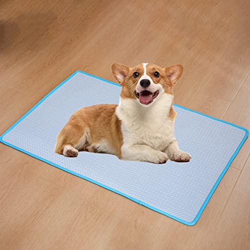 Saterkali Selbstkühlende Matte für Haustiere, atmungsaktiv, weiches Plüschkissen, Massagekissen, Körperkühlung, rutschfeste Unterseite, Sommer, Kätzchen, Welpen, kühles Kissen, M-Blau Saterkali Selbstkühlende Matte für Haustiere, atmungsaktiv, weiches Plüschkissen, Massagekissen, Körperkühlung, rutschfeste Unterseite, Sommer, Kätzchen, Welpen, kühles Kissen, M-Blau von Saterkali