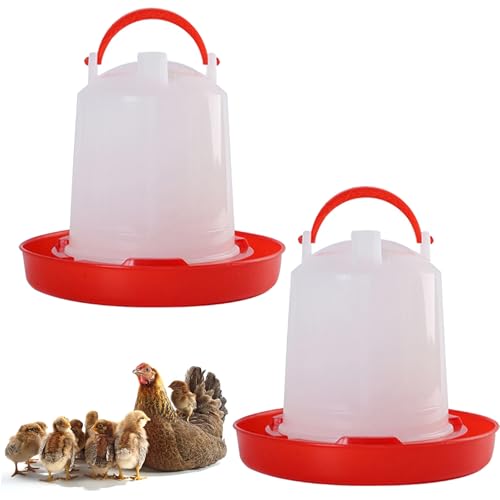 Satiskid 2 Stück Hühnertränke, Geflügeltränke, Wasserspender Für Hühner, Automatische Wassertränke Für Hühner, Enten, Gänse, Tauben, 1 Liter von Satiskid