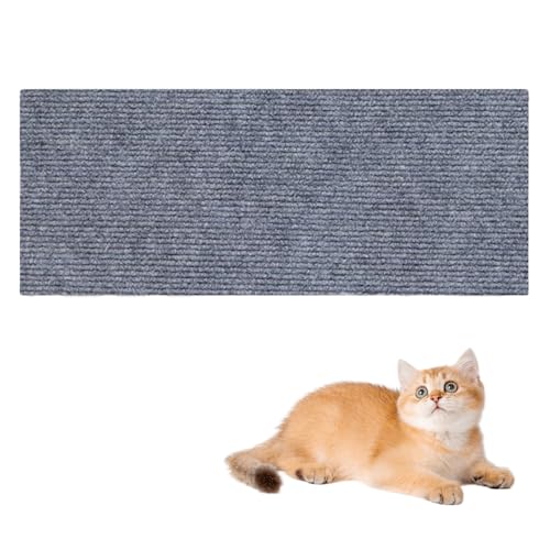 Selbstklebend Kratzmatte Katze, Trimmbare Selbstklebend Kratzteppich Katze DIY Kratzschutz Sofa Schutz, Katzenkratzmatte Kratzbretter für Bäume Wand Möbel und Couch Schutz (30 * 100cm) (Grau) von Satiskid