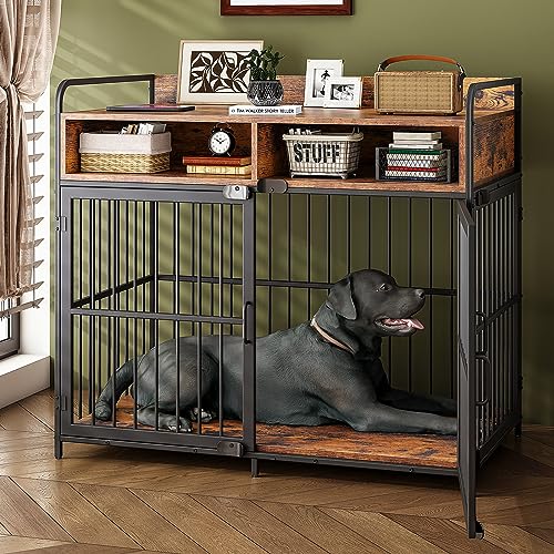Saudism Große Hundekäfig-Möbel, Hundehütte für den Innenbereich, Holz-Hundekäfig-Tisch mit Schubladen, robuste Hundebox, Jaula para Perros, stabiles Metall, 102,9 cm L × 59,2 cm B × 89,9 cm H Saudism Große Hundekäfig-Möbel, Hundehütte für den Innenbereich, Holz-Hundekäfig-Tisch mit Schubladen, robuste Hundebox, Jaula para Perros, stabiles Metall, 102,9 cm L × 59,2 cm B × 89,9 cm H von Saudism