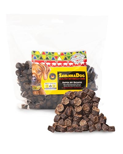 SavannaDog Happen mit Buchuteeextrakt 800g - Hunde Leckerlis getreidefrei & hypoallergen, Leckereien für Hunde mit Straußenfleisch, Hundeleckerli mit wertvollen Ballaststoffen SavannaDog Happen mit Buchuteeextrakt 800g - Hunde Leckerlis getreidefrei & hypoallergen, Leckereien für Hunde mit Straußenfleisch, Hundeleckerli mit wertvollen Ballaststoffen von SavannaDog