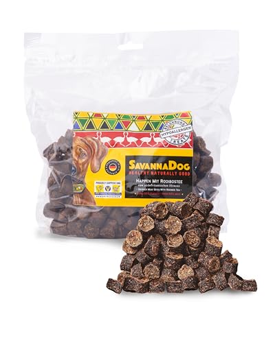 SavannaDog Happen mit Rooiboteesextrakt 800g - Hunde Leckerlis getreidefrei & hypoallergen, Leckereien für Hunde mit Straußenfleisch, Hundeleckerli mit wertvollen Ballaststoffen SavannaDog Happen mit Rooiboteesextrakt 800g - Hunde Leckerlis getreidefrei & hypoallergen, Leckereien für Hunde mit Straußenfleisch, Hundeleckerli mit wertvollen Ballaststoffen von SavannaDog