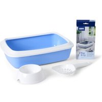 Savic Schalentoilette mit Rand Iriz Starter Kit weiss-hellblau von Savic