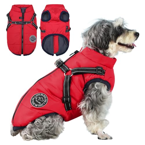 Savlot Hundejacke Winterweste Jacken Hundemantel Hundepullover Haustier Skifahren Kostüm Ärmellose Baumwolle Gepolsterte Weste Mit Brustgurt Gurt - Rot, XL Savlot Hundejacke Winterweste Jacken Hundemantel Hundepullover Haustier Skifahren Kostüm Ärmellose Baumwolle Gepolsterte Weste Mit Brustgurt Gurt - Rot, XL von Savlot