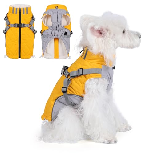 Savlot Hundemäntel für kaltes Wetter Gemütliche Winddichte Winter-Hundejacke Welpen-Reißverschlussmantel mit Geschirr Reflektierende Weste Kleidung für kleine Mittelgroße und Große Hunde Savlot Hundemäntel für kaltes Wetter Gemütliche Winddichte Winter-Hundejacke Welpen-Reißverschlussmantel mit Geschirr Reflektierende Weste Kleidung für kleine Mittelgroße und Große Hunde von Savlot