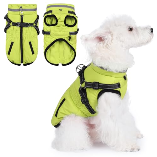 Savlot Hundemäntel für kaltes Wetter Gemütliche Winddichte Winter-Hundejacke Welpen-Reißverschlussmantel mit Geschirr Reflektierende Weste Kleidung Savlot Hundemäntel für kaltes Wetter Gemütliche Winddichte Winter-Hundejacke Welpen-Reißverschlussmantel mit Geschirr Reflektierende Weste Kleidung von Savlot