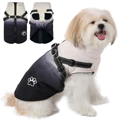 Savlot Hundejacke Winterweste Jacken Hundemantel Hundepullover Haustier Skifahren Kostüm Ärmellose Baumwolle Gepolsterte Weste Wasserdicht 2 in 1 Outfit (XXL, Dunkelblau) von Savlot