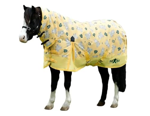 Saxon 600D Pony Combo Neck Medium Pferdedecke, Nashornmuster, 90 cm von Saxon