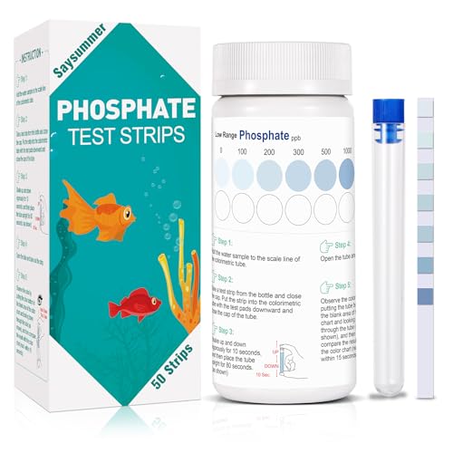 SaySummer Phosphat-Test-Set, 50 Stück, Aquarium-Phosphat-Teststreifen, Aquarium-Wassertest-Set, schnelles und einfaches Testen von Phosphat für Süß- und Salzwasser von SaySummer