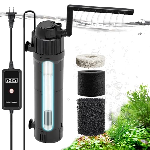 SaySummer Aquariumfilter für Aquarium: eingebauter 8 W U - V mit Timer, löst grünes Wasser, 200 GPH für 20-120 Gallonen Tank mit Ammoniakreduzierer, 6 in 1 SaySummer Aquariumfilter für Aquarium: eingebauter 8 W U - V mit Timer, löst grünes Wasser, 200 GPH für 20-120 Gallonen Tank mit Ammoniakreduzierer, 6 in 1 von SaySummer