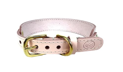 Sazzz Halsband für Hund Sweetie klassisches Leder rosa von Sazzz