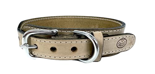 Sazzz Halsband voor Hond Boho Vintage leer beige 37-45x3,5 cm von Sazzz
