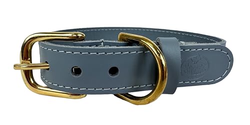 Sazzz Halsband voor Hond Braveheart Classic leer lichtblauw 27-33x2 cm von Sazzz