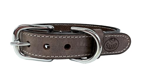 Sazzz Halsband voor Hond Nomad Vintage leer Bruin 32-39x2 cm von Sazzz