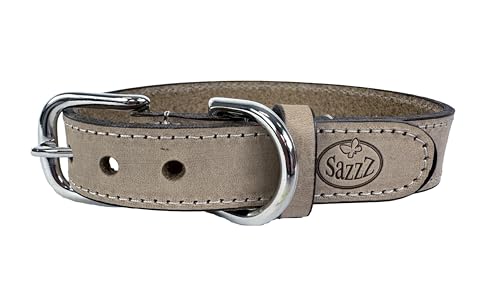 Sazzz Halsband voor Hond Nomad Vintage leer beige 27-33x2 cm von Sazzz