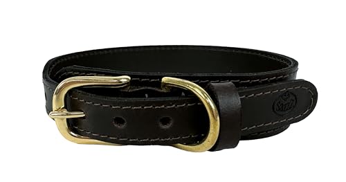 Sazzz Halsband voor Hond Pioneer Classic leer donkerbruin 32-39x3 cm von Sazzz