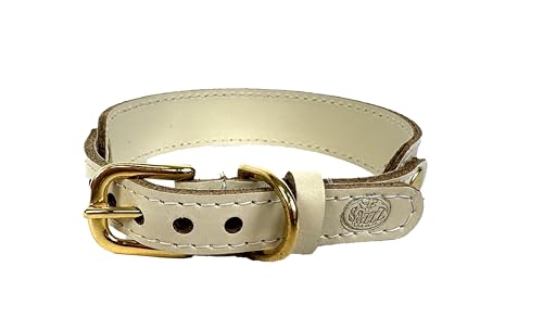 Sazzz Halsband voor Hond Sweetie Classic leer Creme 27-33x2,5 cm von Sazzz