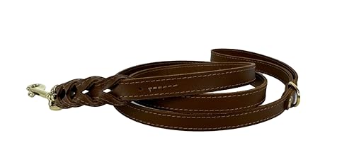 Sazzz hondenriem Passion Braided Classic leer zadel Bruin 135x1,5 cm von Sazzz