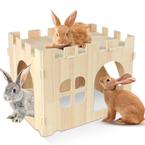 Sbayool Großes Kaninchenhaus und Verstecke Hölzernes Kaninchen Versteck Schloss Abnehmbares Kaninchen Spielhaus für Indoor erwachsenes Kaninchen Meerschweinchen Chinchilla Habitat Sbayool Großes Kaninchenhaus und Verstecke Hölzernes Kaninchen Versteck Schloss Abnehmbares Kaninchen Spielhaus für Indoor erwachsenes Kaninchen Meerschweinchen Chinchilla Habitat von Sbayool