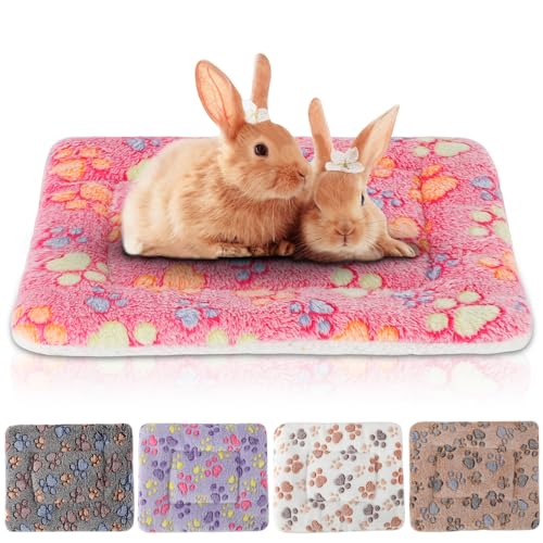 Sbayool 5 Stück Meerschweinchen Fleecedecken, Kralle oder Herzform Muster Kleintier-Plüschbett, warme Flauschige Welpendecke für Kätzchen, Kaninchen, Chinchillas, Frettchen, Hamster 51×34cm von Sbayool