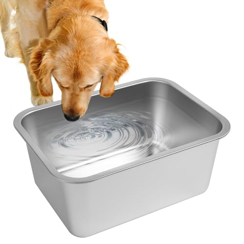 Sbayool 7,5 l Edelstahl-Hundenäpfe, 32 x 22 x 15 cm, großer Wassernapf für mittelgroße bis große Hunde, langlebig, sturzsicher und leicht zu reinigen, strapazierfähig, isoliert von Sbayool