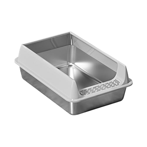 Antirustkatzen Toilette Mit Großem Innenraum Und Belüfteter Struktur Kätzchen Haushaltsdächerbox Für Home Edelstahl Katzen Katzentoilette von Sbshiouu