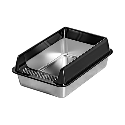 Antirustkatzen Toilette Mit Großem Innenraum Und Belüfteter Struktur Kätzchen Haushaltsdächerbox Für Home Edelstahl Katzen Katzentoilette von Sbshiouu