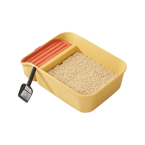 Hochseitenkatzen Katzentoilette Einfach Zu Reinigen Pp Eingangsdesign Mit Müllschaufel Für Kätzchen Und Senior Pet High Side Box von Sbshiouu