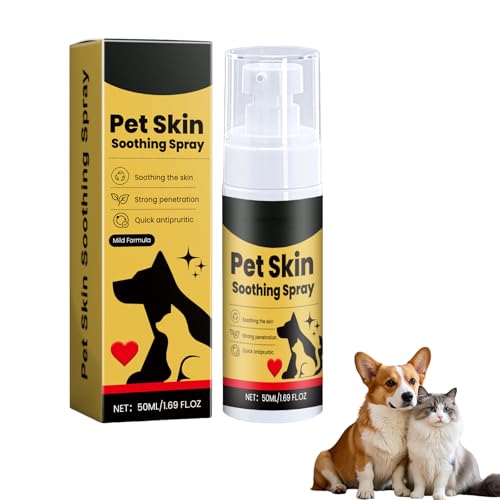 Sbyhbhyds Juckreizlinderungssprays für Hunde Katzen,Beruhigung der Tierhaut Spray,Reparaturspray für Hundehaut,Behandlung von Hot Spots, natürliche beruhigende Lösung für alle Arten von (Yellow) von Sbyhbhyds