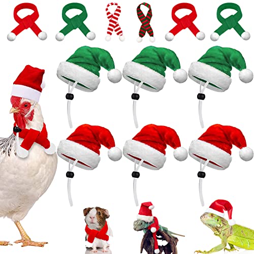 Sbyhbhyds Weihnachtsmütze Hühnchen Hut schal 1 Sätze,Mini Haustier hüte mützen Für Enten Hühnerhelm,Hühner Hut mit verstellbarem Kinngurt,huhnkostüm Rotes Zubehör Kleine Tiere Plüsch Party (Red, M) von Sbyhbhyds
