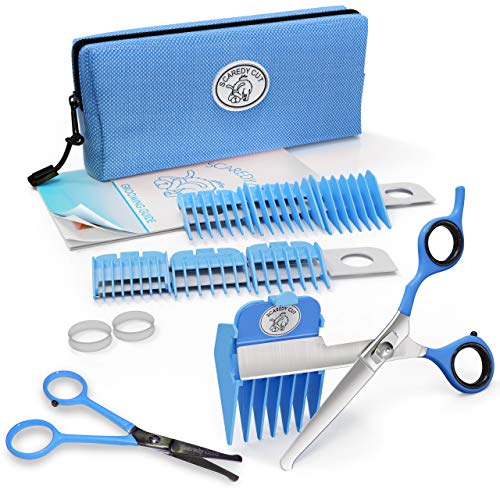 Scaredy Cut NO Buzz Hundeschermaschine Tiny Trim Sicherheitsschere Leise Geräuscharmer Fellpflege-Haarschneider Rechtshänder Blau von Scaredy Cut