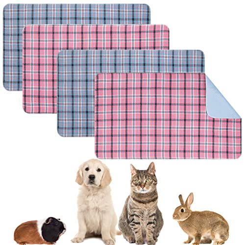 SCENEREAL Meerschweinchen-Käfigeinlagen, waschbar, rutschfest, saugfähig, wasserdicht, 4 Stück in 1 Packung, 2 blaue Plaid und 2 rosa Plaid, 4-lagiges Design, Baumwolle, Polyester, Gummi SCENEREAL Meerschweinchen-Käfigeinlagen, waschbar, rutschfest, saugfähig, wasserdicht, 4 Stück in 1 Packung, 2 blaue Plaid und 2 rosa Plaid, 4-lagiges Design, Baumwolle, Polyester, Gummi von SCENEREAL