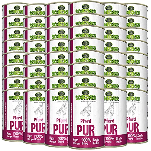 Schecker Nassfutter - 100% Pferd pur - getreidefrei - hypoallergen - echte, Reine Qualitätsware 48 x 410 g Schecker Nassfutter - 100% Pferd pur - getreidefrei - hypoallergen - echte, Reine Qualitätsware 48 x 410 g von Schecker