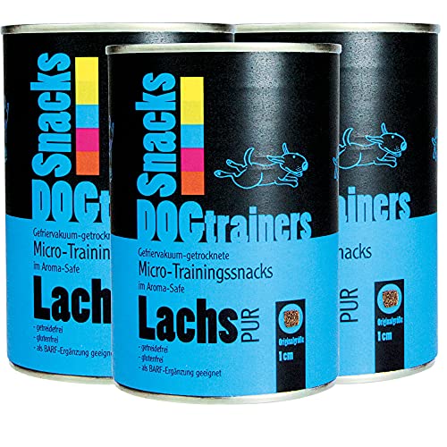 Schecker Hundeleckerli - DOGTRAINERS Lachs PUR - Micro Trainingssnacks - getreidefrei - 3 x 110 g - als Barf-Ergänzung geeignet von Schecker