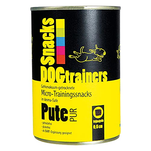 DOGTRAINERS Pute PUR 1 x 160 g gefriervakuum-getrocknete, kleine PUR-Fleisch-Snacks für das Hundetraining und als leckere Belohnung von Schecker