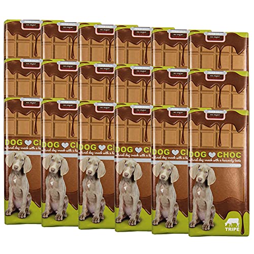 Dog Choc Hundeschokolade mit Pansen 18 x 100g Zartschmelzende Schokolade mit speziellen Rezepturen nur für Hunde Dog Choc Hundeschokolade mit Pansen 18 x 100g Zartschmelzende Schokolade mit speziellen Rezepturen nur für Hunde von Schecker