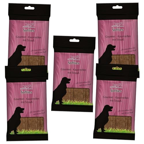 Schecker Hundeleckerli - Gourmet Kaustreifen mit Strauß 5 x 200 g - Lecker - weich - fettarm - Kaustange - Fleischstreifen - 5 x 200g Schecker Hundeleckerli - Gourmet Kaustreifen mit Strauß 5 x 200 g - Lecker - weich - fettarm - Kaustange - Fleischstreifen - 5 x 200g von Schecker