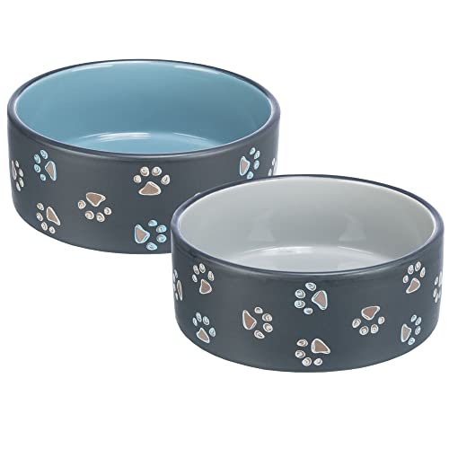 Keramiknäpfe Jimmy Set 1,5 l blau und grau - Hundenapf So schön können Hundenäpfe Sein! von Schecker