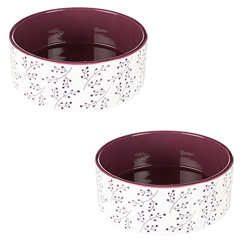 Keramiknapf Set aus Zwei Näpfen mit je 1,4 l Inhalt (Durchmesser 20 cm) in modernem Design spülmaschinenfest Hundnapf von Schecker
