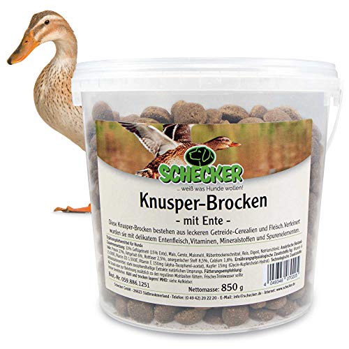 Schecker Hundekekse - Knusper Brocken mit Ente - wertvolle Cerealien Calcium Vitaminen - im wiederverschließbarem Eimer Schecker Hundekekse - Knusper Brocken mit Ente - wertvolle Cerealien Calcium Vitaminen - im wiederverschließbarem Eimer von Schecker