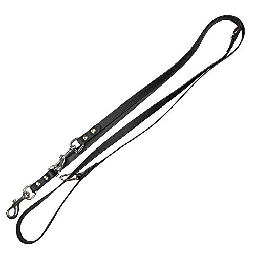 Orginal Biothane® Verlängerungsleine Hundeleine 3 Fach verstellbar 2,2 Meter lang 13 mm Schwarz von Schecker