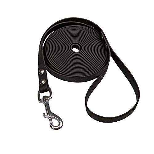 Original Biothane® Schleppleine schwarz mit Handschlaufe 5 m / 13 mm wasserfest von Schecker