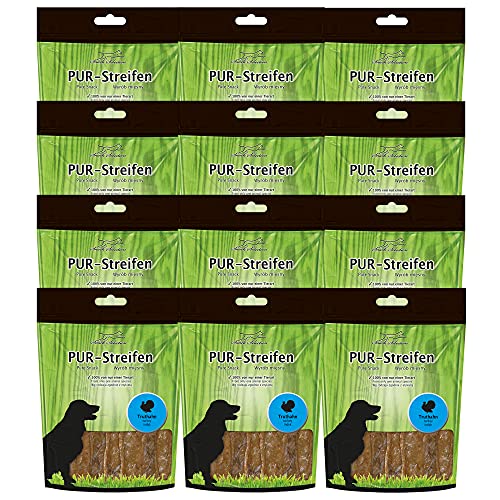 Schecker Hundeleckerli - PUR Streifen Truthahn - Gluten- und getreidefrei - leicht teilbar und wunderbar weich - 12 x 100g Schecker Hundeleckerli - PUR Streifen Truthahn - Gluten- und getreidefrei - leicht teilbar und wunderbar weich - 12 x 100g von Schecker