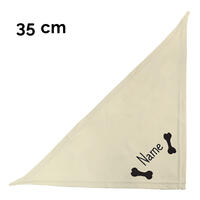 Schecker - Besticktes Halstuch 2 Knochen + Name [35cm - Beige] von Schecker