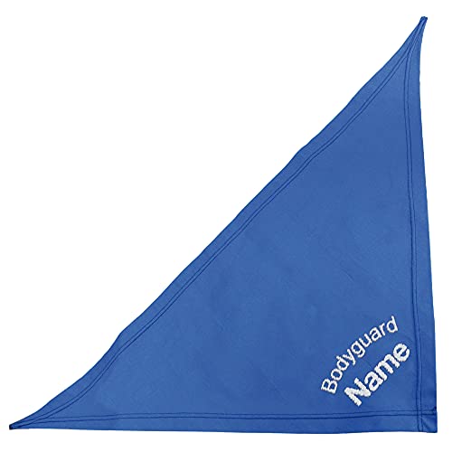 Schecker Besticktes Hundehalstuch/Dreieckstuch/Kopftuch mit Motiv incl. Bestickung - Bodyguard + Name vom Hund - Royalblau 65 cm von Schecker
